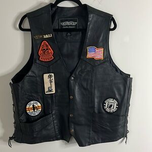 XL Leather Apparels Vietnam Veteran Motorcycle Vest